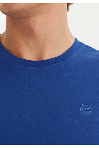 WESTMARK LONDON Σκούρο μπλε ανδρικό μπλουζάκι από βαμβακερό λαιμόκοψη κανονική εφαρμογή VITAL