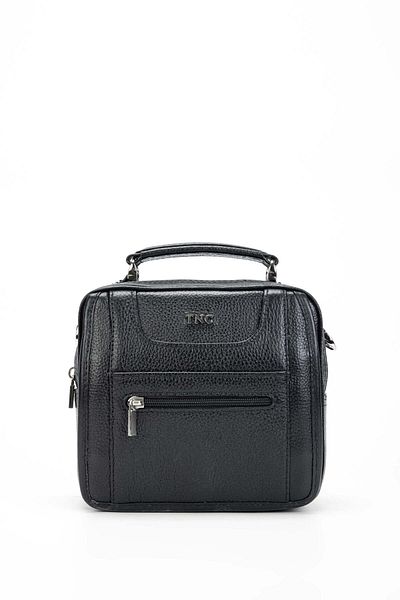 Tamer Tanca Genuine Leather Black Men's Handbag