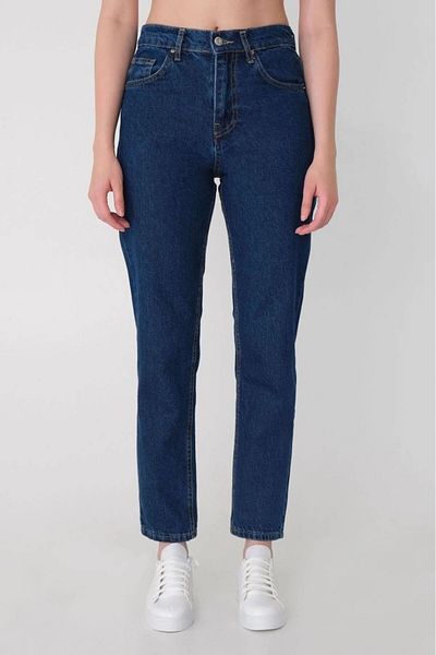 DRC trend Jasmin Dark Blue Lycra Jeans Mom cu talie înaltă Boyfriend