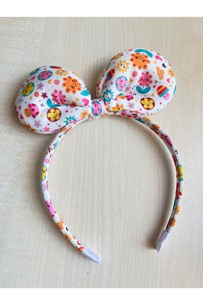 BERG Coroană cu fundă cu model floral alb