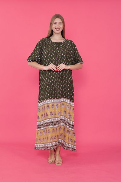 mervemoda Γυναικείο κοντομάνικο υφαντό φόρεμα