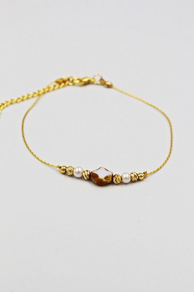 maestroaccessory Czech Crystal Dorica Pearl Bijouterie Anklet
