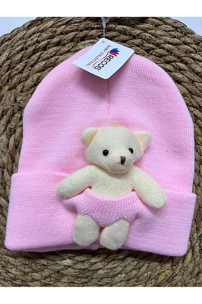 DESİGNER Beanie με αρκουδάκι (Beanie Bear Figure) Χειμερινό πολύχρωμο μπερέ