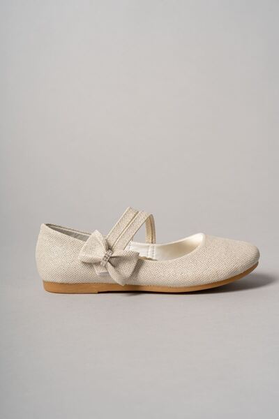 Aymer حذاء جولد ستار للفتيات الصغيرات مع خوذة شوكة وفيونكة