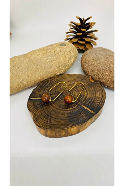 Porsuk Alternatif Handmade Ethnic Authentic Wooden Bead Women's Earrings
