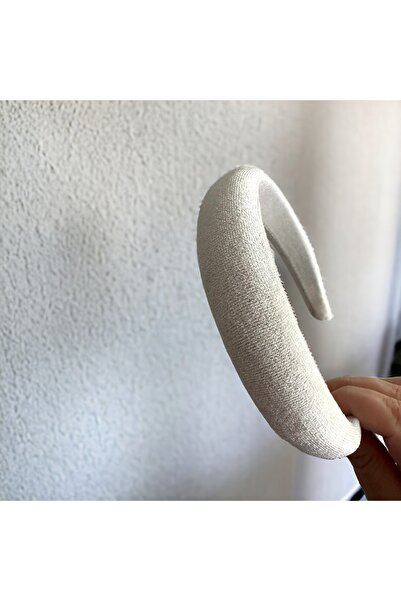 alsaccessories Women's Velvet White Color Low Curved Hair Crown