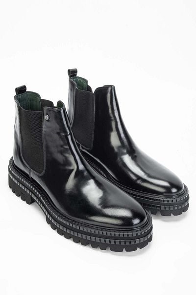 Tamer Tanca Men's Genuine Leather Black Opening Casual Boots