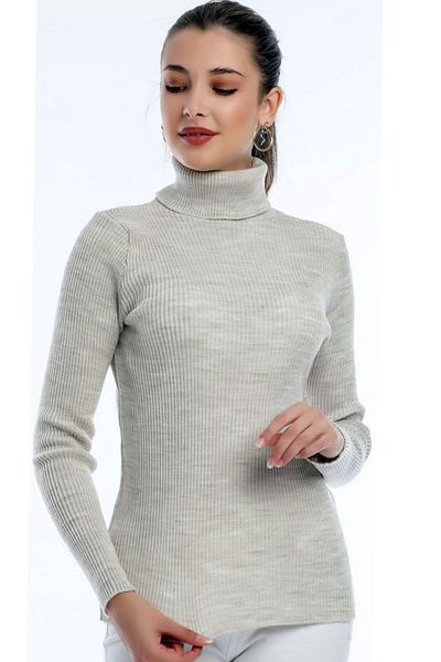 ALCHON Turtleneck Turtleneck Long Sleeve Ribbed Basic Simple Elegant Seasonal Thin Knitwear Sweater