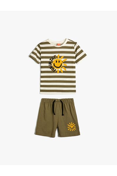 Koton Baby Boy Set 2-Piece Shorts T-Shirt Printed Cotton