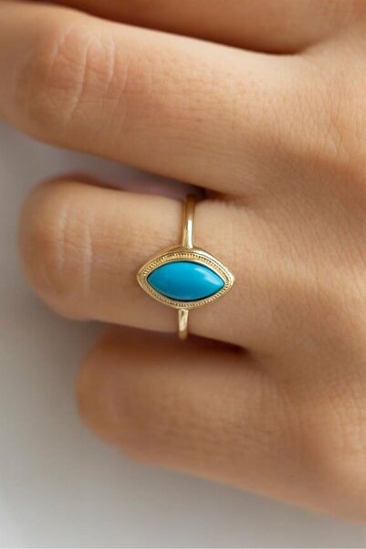 by milo jewellery 14 ayar altın firuze taşlı yüzük