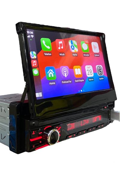 SUNASK Sn-755c 7inc Indash Auto Tape Car Play Mp5 USB Bluetooth 4X60 Watt مسجل الشريط الداخلي