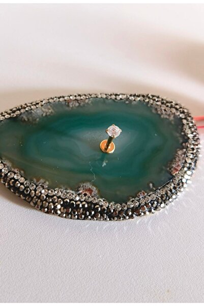 Bylin %100 G23 Titanyum Tek Taş Piercing (taş Çapı 3mm) - 1 Adet