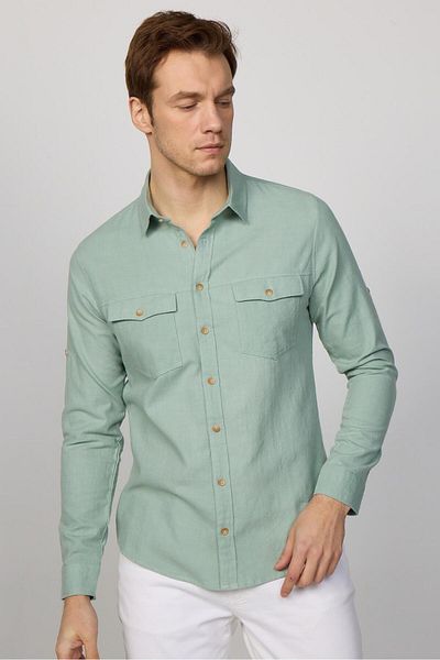 Green hot sale shirt men