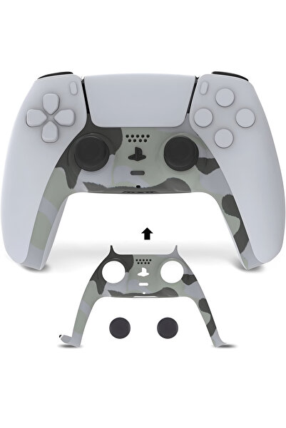 SFL Product PS5 Ön Panel Yedek Kapağı, Playstation 5 DualSense Uyumlu Kamuflaj Ön Muhafaza + Analog Koruyucu