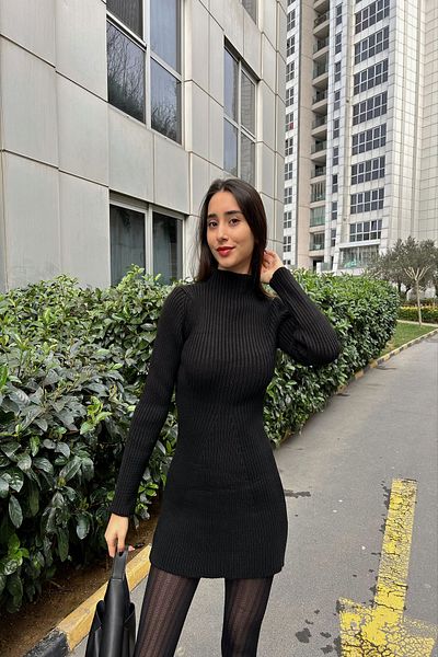 jöns since 1997 Rochie de tricotaj scurtă cu guler de damă