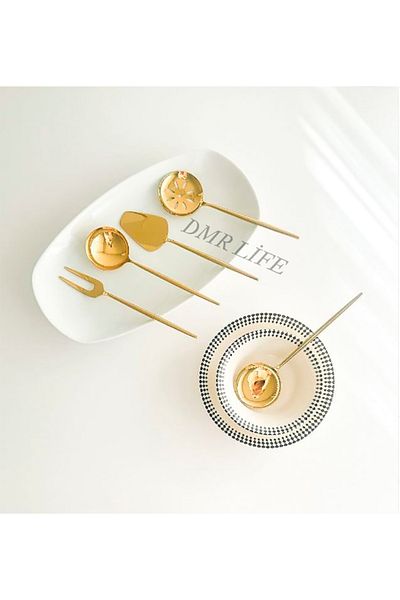 Demir Çeyiz Dmr Life 5 Piece Elite Gold Sauce Serving Set (Small Size)
