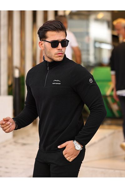 northerner Men's fleece half zipper fleece Anti-Pilling