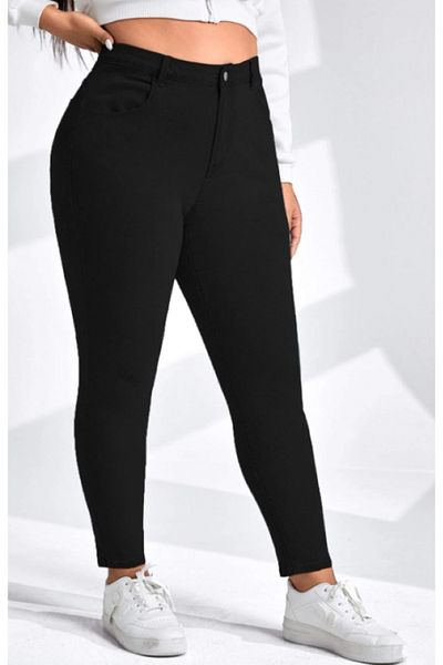 ModaDeniz Jeans - Curve Black Plus Size Trousers - Straight Jeans ( Plus Size )