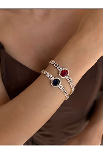 FLARF سوار فولاذي أنيق من الدرجة الأولى بأحجار ملونة