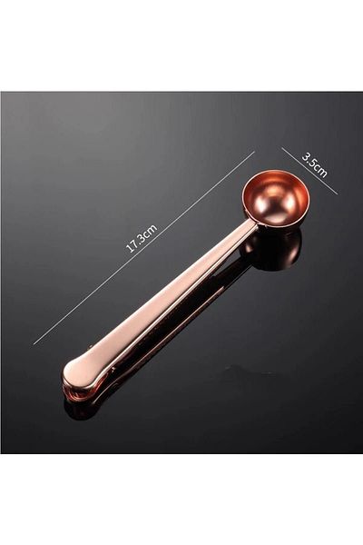 Binbirdemet Bronze Coffee Measuring Spoon and Package Clip