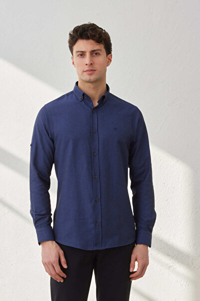 Pietra Paul Αθλητικό ανδρικό πουκάμισο Shambre με λεπτή εφαρμογή