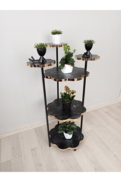 DOGANDEKOR SAKSILIK SİYAH MERMER DESENLİ ÇİÇEKLİK