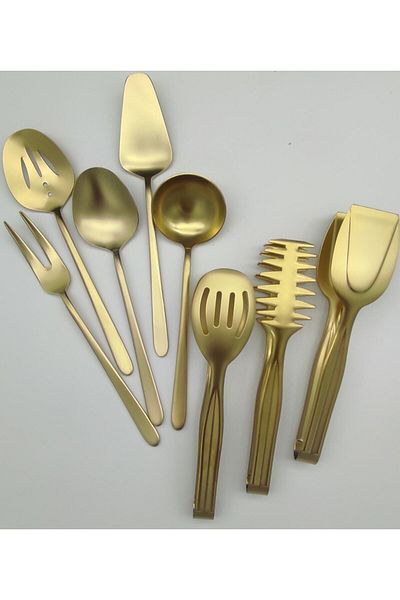 BRONDOFF Mat Gold 8 Piece Table Sauce Set
