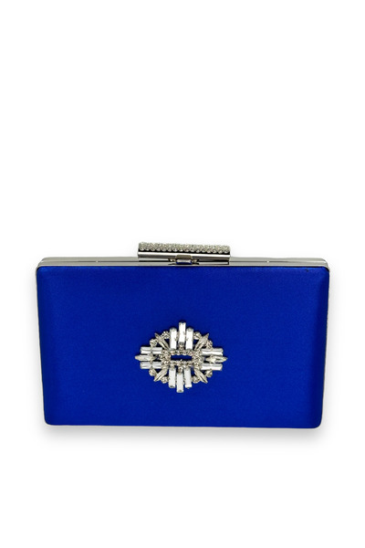 Biçanta Kobalt plava Plava satenska kristalna Sa kamenčićima večernja haljina...