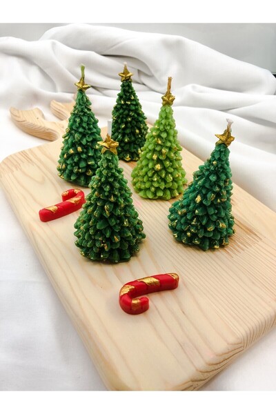 GLARE ATELİER Yılbaşı Yeniyıl Hediyesi Yılbaşı Dekoratif Çam Ağacı Kokulu Mum...