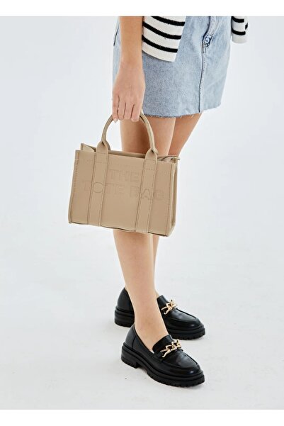 selma demir Geantă de damă Totebag cu curea lungă bej