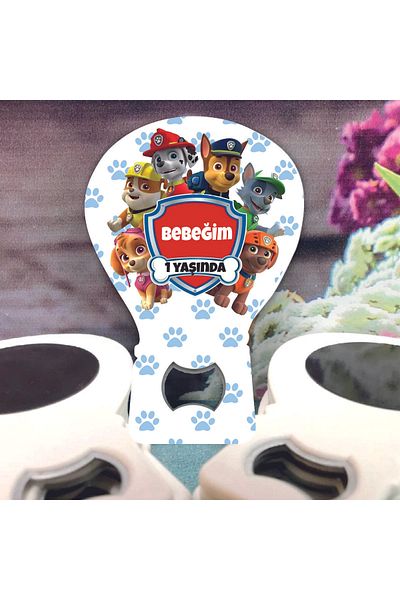 Ege ajans 10 pieces (card and gelatin) paw patrol opener magnet