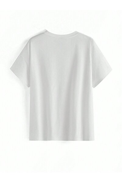 Jose Clothing Μπλουζάκι Unisex Λευκό εμπριμέ από οργανικό βαμβάκι Oversize Cut