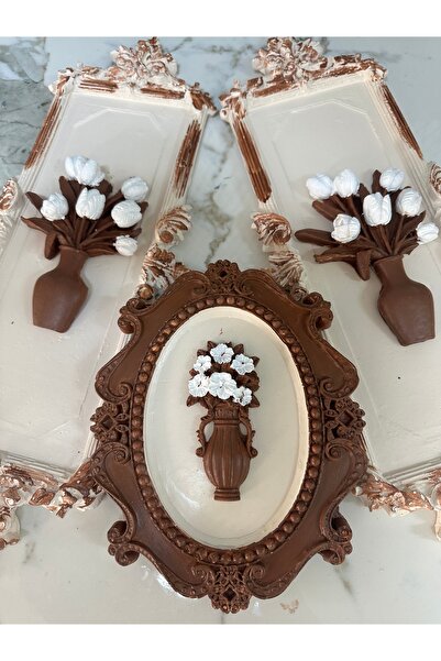 busraconcept Çiçekli çerçeveli tablo 3 lü set