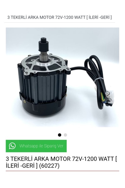 Arora 3 TEKERLİ ARKA MOTOR 72VOLT