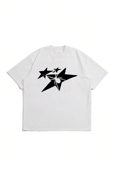 Jose Clothing Μπλουζάκι με λευκή στάμπα Unisex από οργανικό βαμβάκι Oversize
