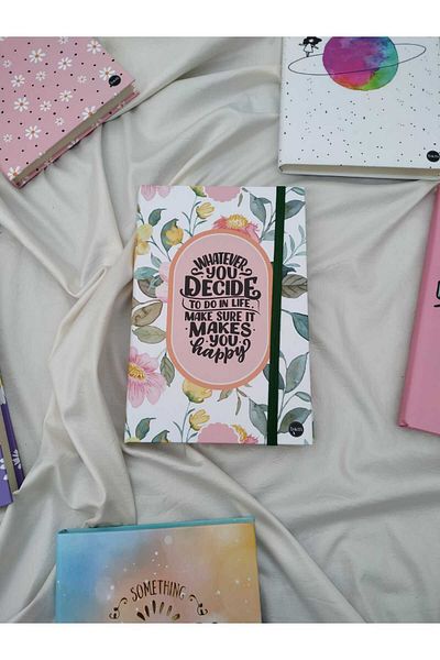 esperidesign Happy Floral Plain Notebook (13X18 CM)