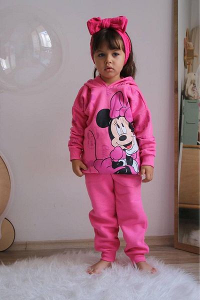 Zuzu Fuchsia Ribbed Tracksuit Set with Minnie