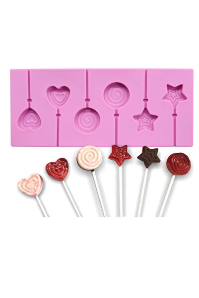 adarya Lolipop Yıldız Yuvarlak Silikon Kek Kalıbı