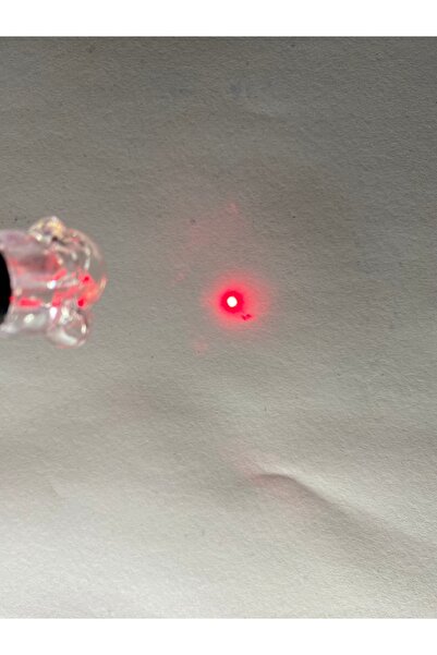 Laser Kırmızı Lazer El Feneri 5 Fonksiyonlu Renkli Işık Mini Lazer Anahtarlıklı 3 Adet Pil Hediyeli