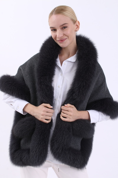 NEVADA Antrasit Rengi Kısa Alpaka Panço