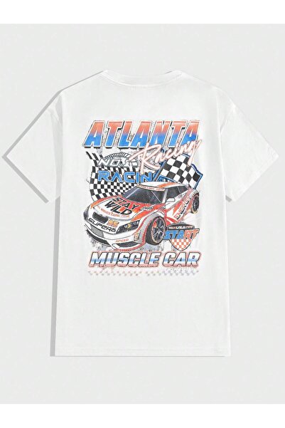 Jose Clothing Tricou oversize din bumbac organic imprimat alb unisex