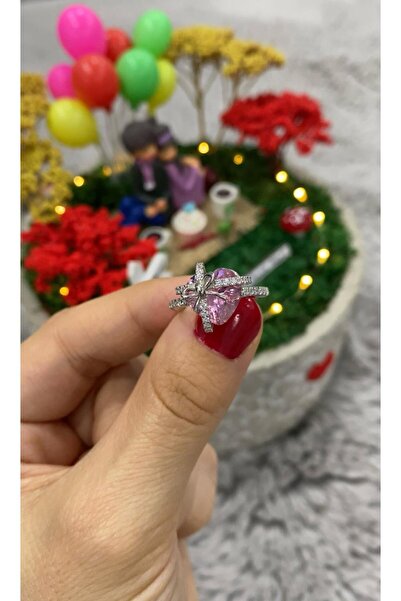 925KOLYE Hera Tektaş Pembe Renk Pandora Model