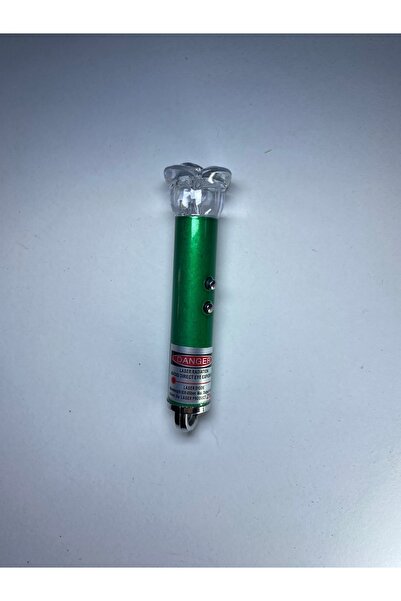 Laser Kırmızı Lazer El Feneri 5 Fonksiyonlu Renkli Işık Mini Lazer Anahtarlıklı 3 Adet Pil Hediyeli