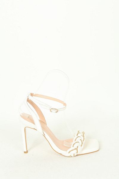 Elisse Shoes Women's Heeled Detail Braided Sandals