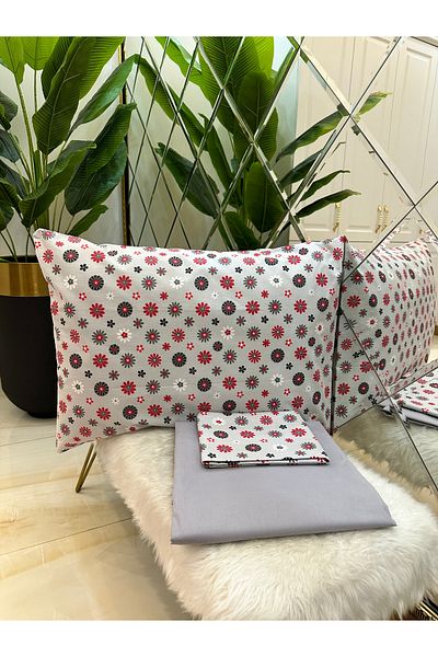 micoton MICOTON 100% COTTON SINGLE PERSON RUBBER-FREE SHEET AND PILLOW CASE SET