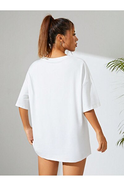 Jose Clothing Μπλουζάκι με λευκή στάμπα Unisex από οργανικό βαμβάκι Oversize