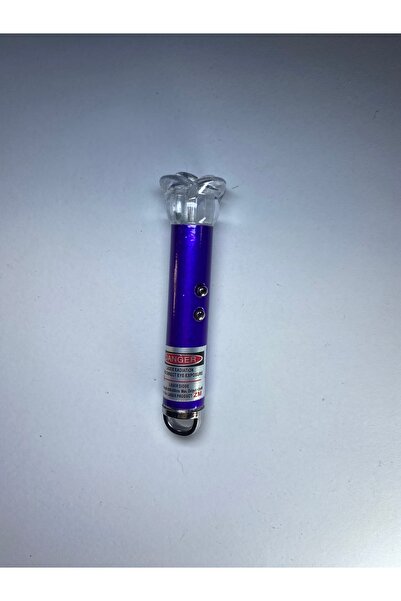 Laser Kırmızı Lazer El Feneri 5 Fonksiyonlu Renkli Işık Mini Lazer Anahtarlıklı 3 Adet Pil Hediyeli