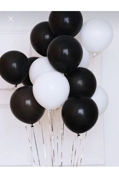 Yogi parti Black White Balloon Pastel 12 Inch 10 Pieces Balloons