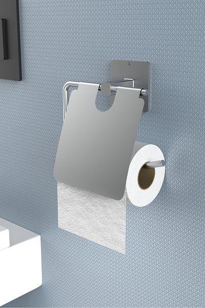 KARTEYA Adhesive Stainless Covered Silver Toilet Paper Holder/toilet Wc Paper Holder