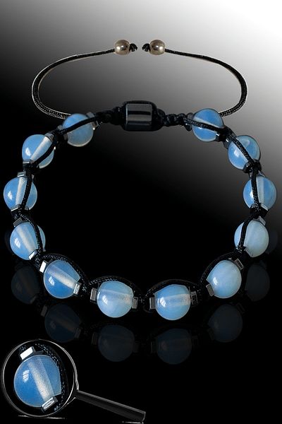 Tesbih Atölyesi Certified AAA+ Quality Real Moon Stone Bracelet - Adjustable